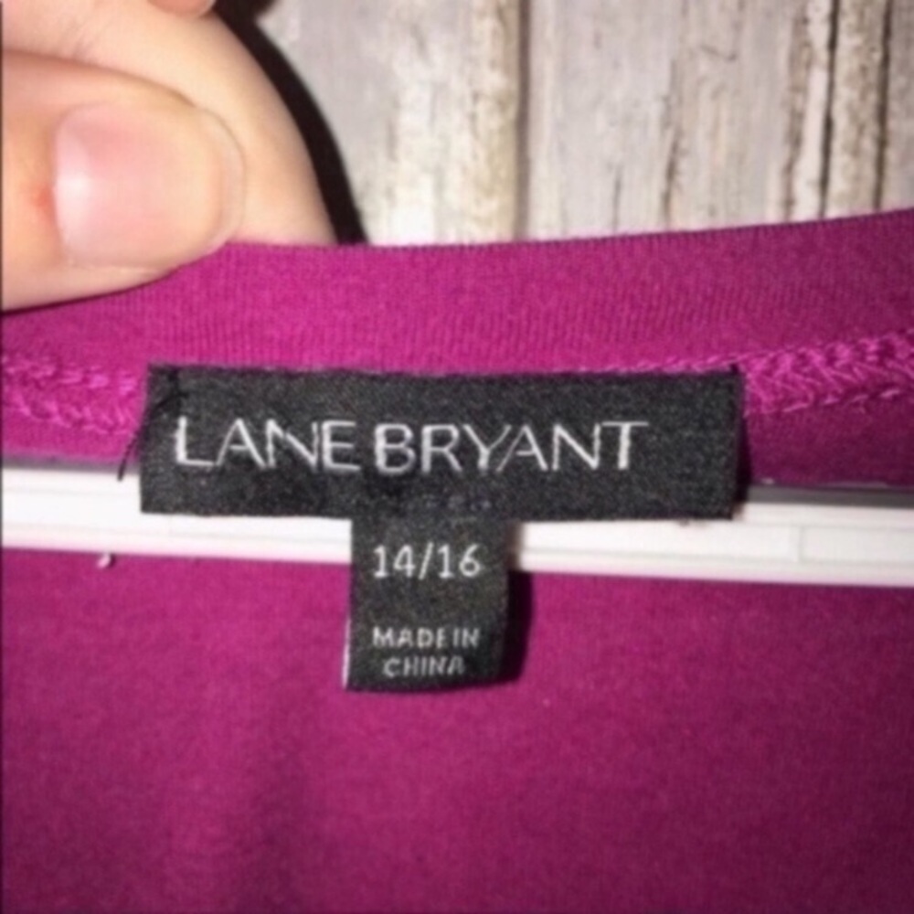 Lane Bryant Dark Pink Lace Bottom Blouse - Picture 2 of 4